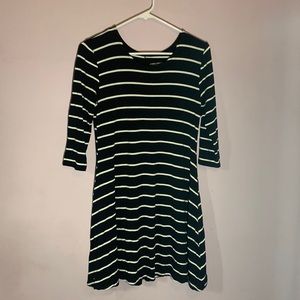 Black and white striped dress, fits like a small or medium